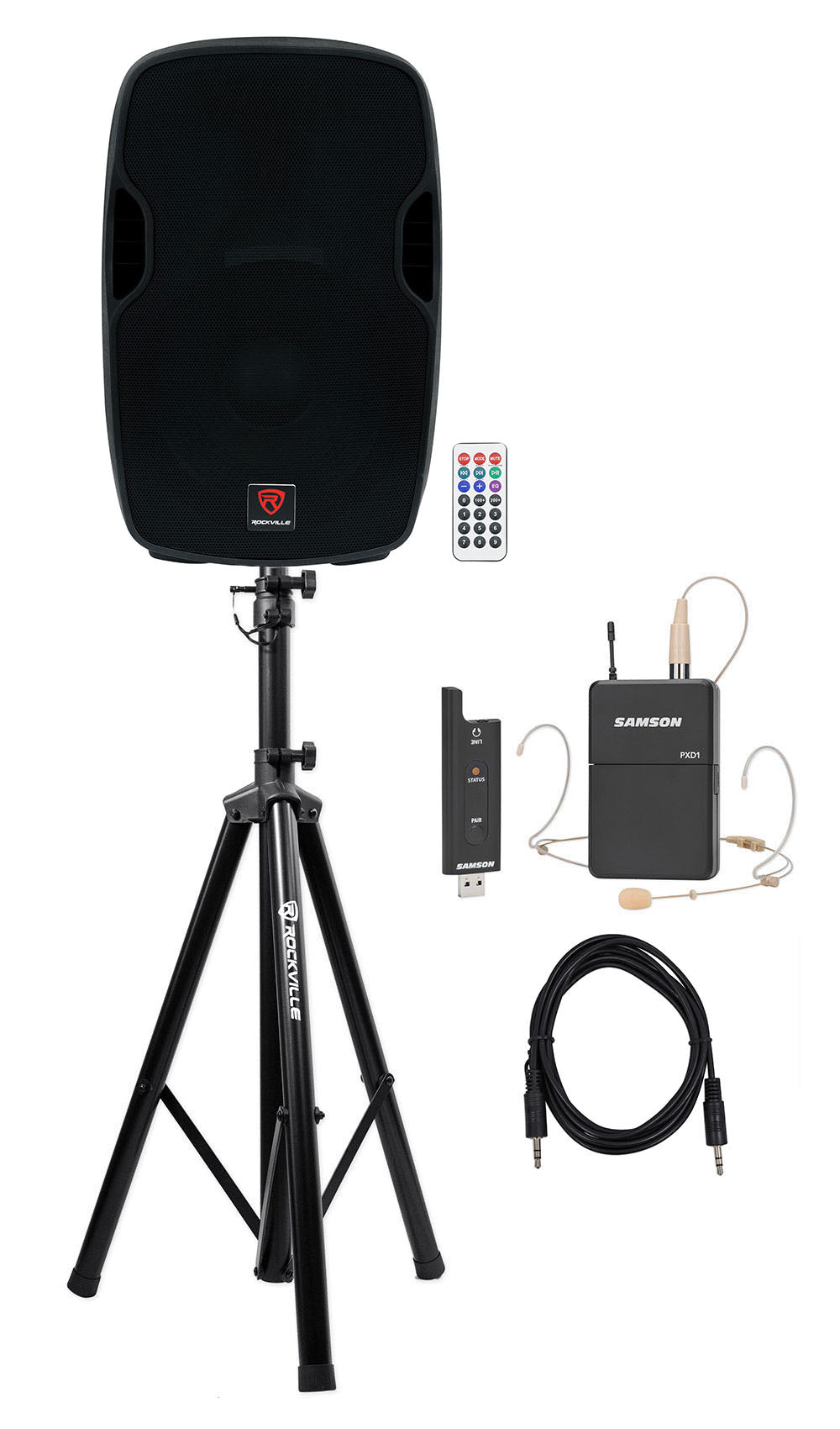 BPA15 15" Speaker + Samson Headset Mic Bundle