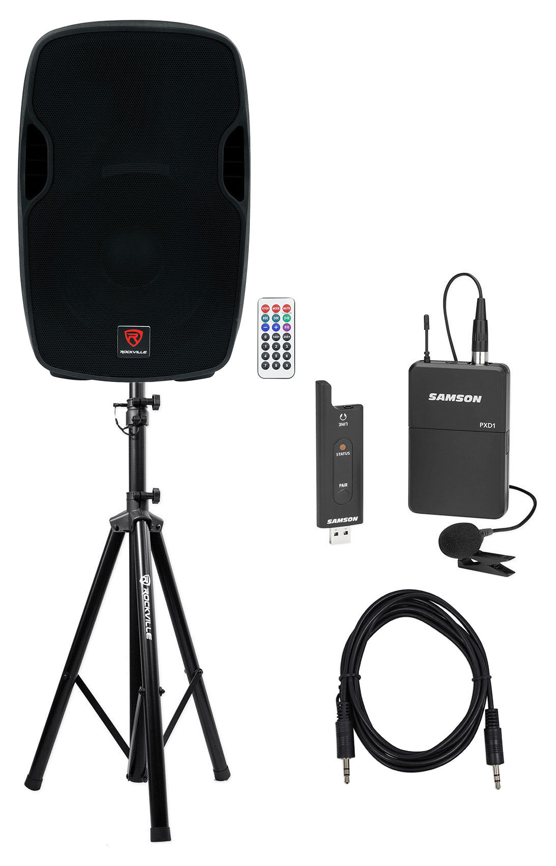 BPA15 15" Speaker + Samson Lavalier Mic Bundle