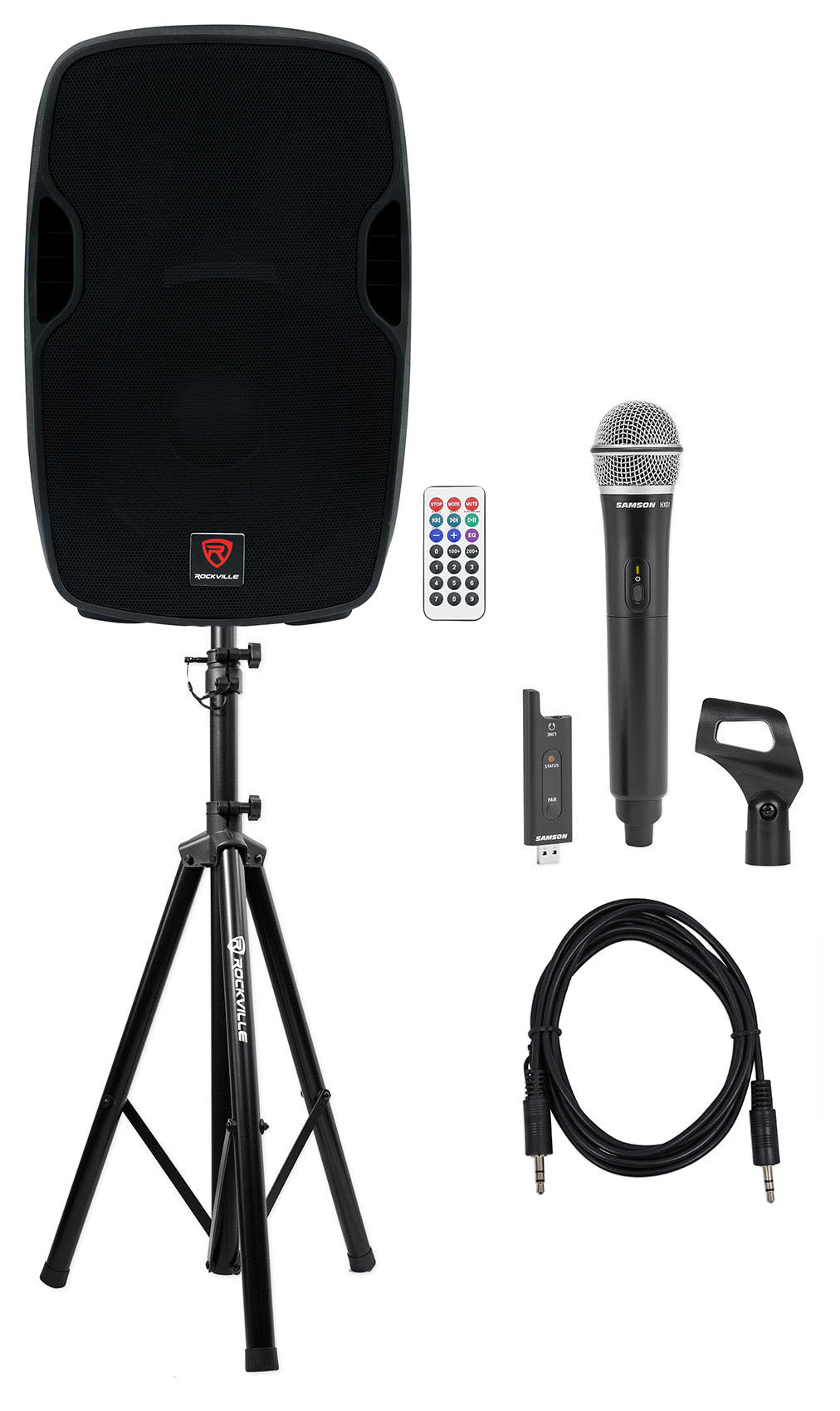 BPA15 15" Speaker + Samson Handheld Mic Bundle