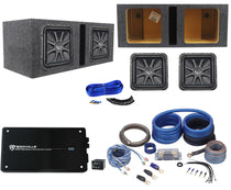 2) Kicker L7S124 12" Solobaric L7S Car Subs+Vented Box+1500W Amplifier+Amp Kit