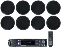RPA60BT Receiver + HC85-16 Black 8" Speakers 4-Pair Bundle