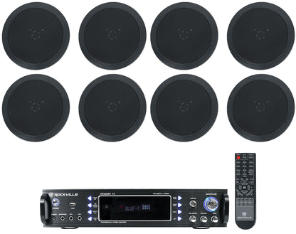 RPA60BT Receiver + HC55-16 Black 5.25" Speakers 4-Pair Bundle