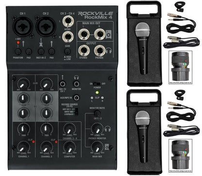 RockMix 4 + RMC-XLR Microphones 2-Pack Bundle