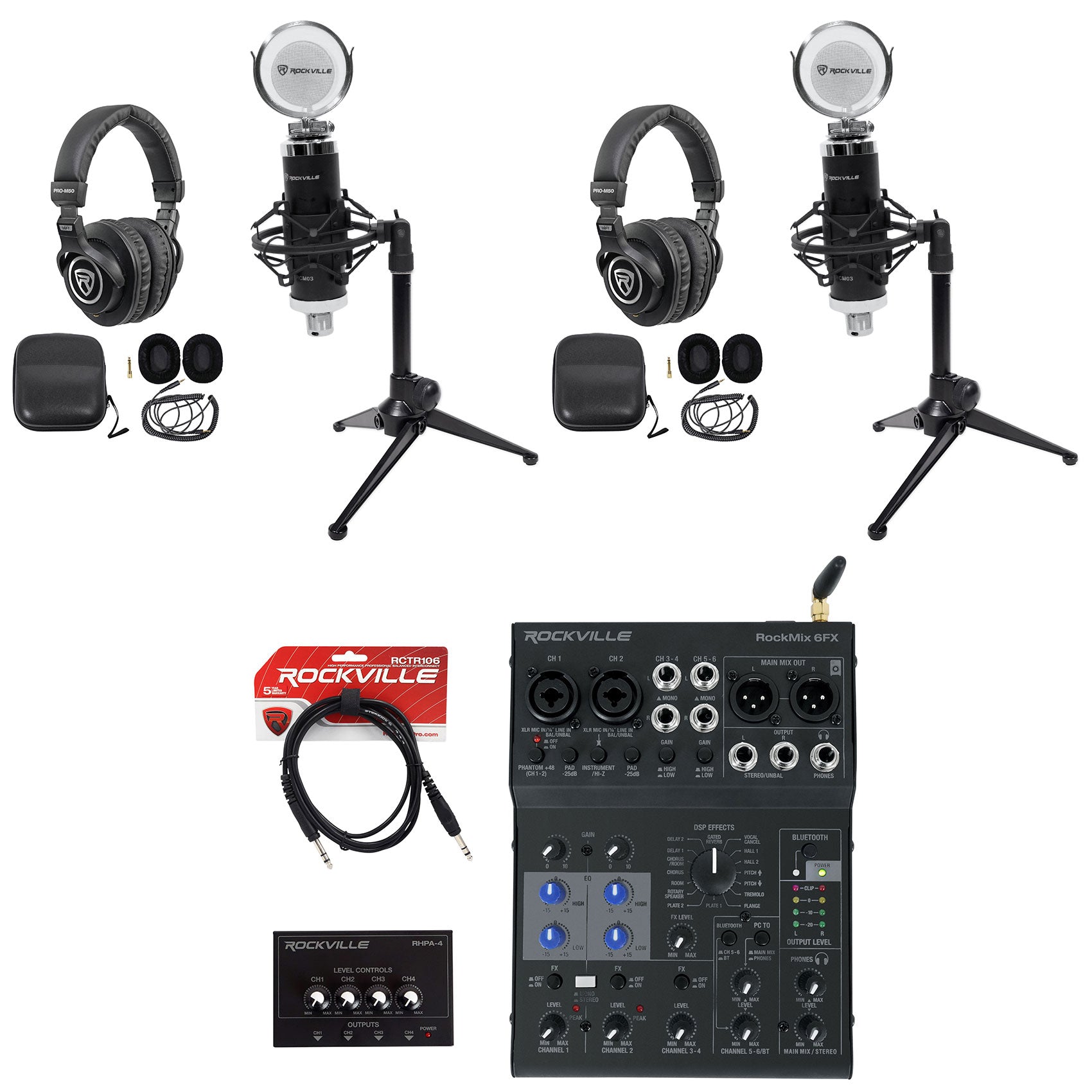 RockMix 6FX + RCM03, PRO-M50, RHPA4 Bundle