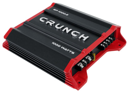 Crunch GP-1000.2 Ground Pounder 1000 Watt 2-Channel Car Stereo Amplifier+Amp Kit