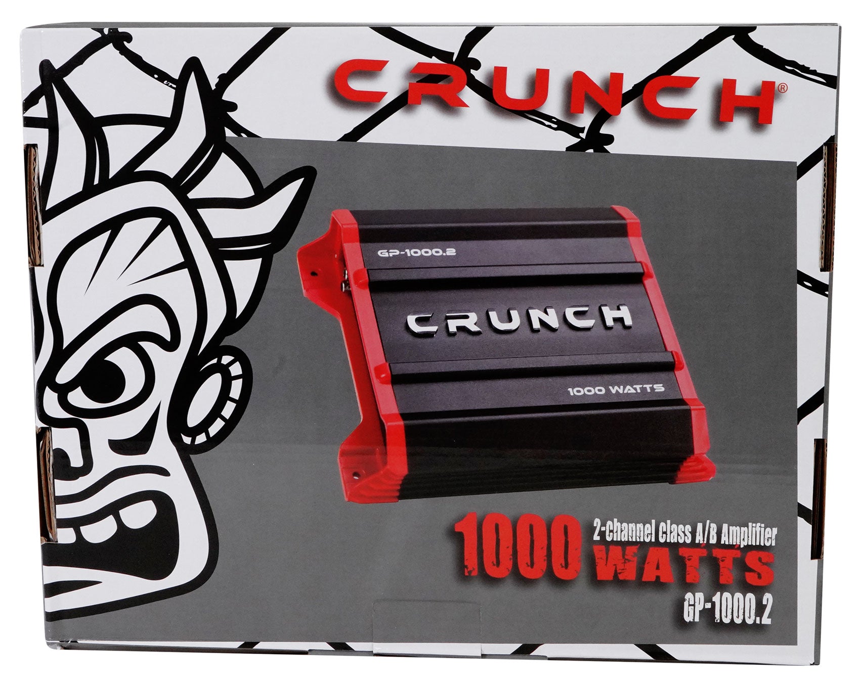 Crunch GP-1000.2 Ground Pounder 1000 Watt 2-Channel Car Stereo Amplifier+Amp Kit