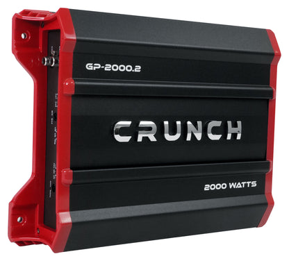 Crunch GP-2000.2 Ground Pounder 2000 Watt 2-Channel Car Stereo Amplifier+Amp Kit