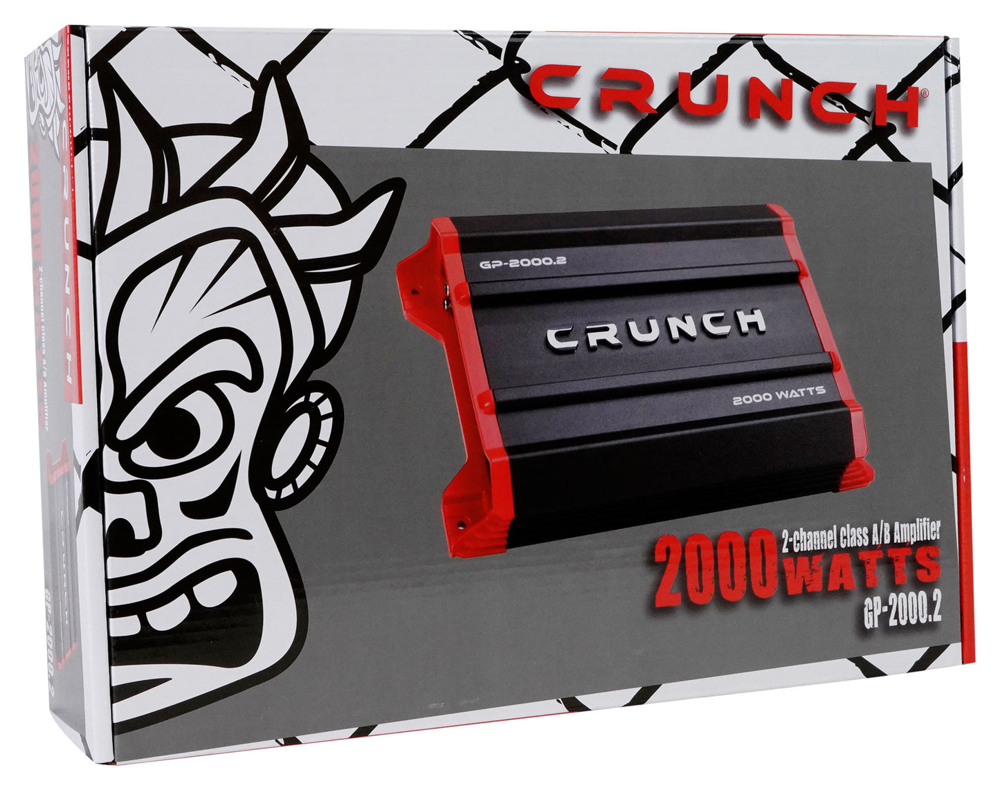 Crunch GP-2000.2 Ground Pounder 2000 Watt 2-Channel Car Stereo Amplifier+Amp Kit