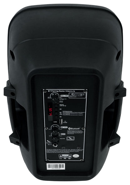 Technical Pro PLIT8 Portable 8" Bluetooth Party Speaker w/LED+Stand+Microphone
