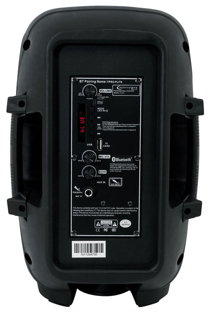 Technical Pro PLIT8 Portable 8" Bluetooth Party Speaker w/LED+Stand+Microphone