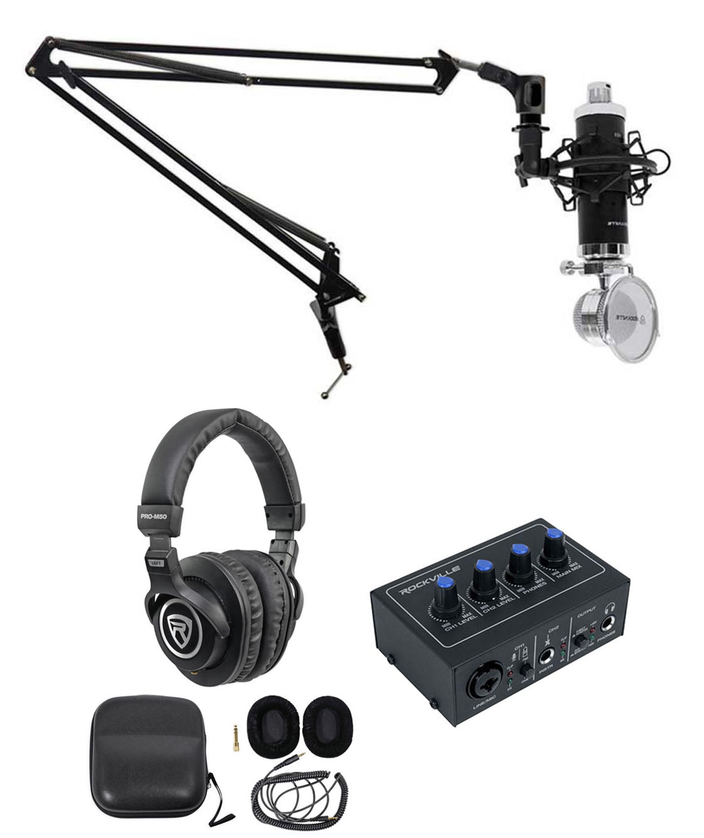 ROCK-U Mini 2x2 + RCM03 Condenser Microphone Bundle