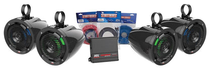 MTX UNI-2-ADDON UTV Amplifier+(4) 6.5" Roll Cage Speakers+Bluetooth Controller