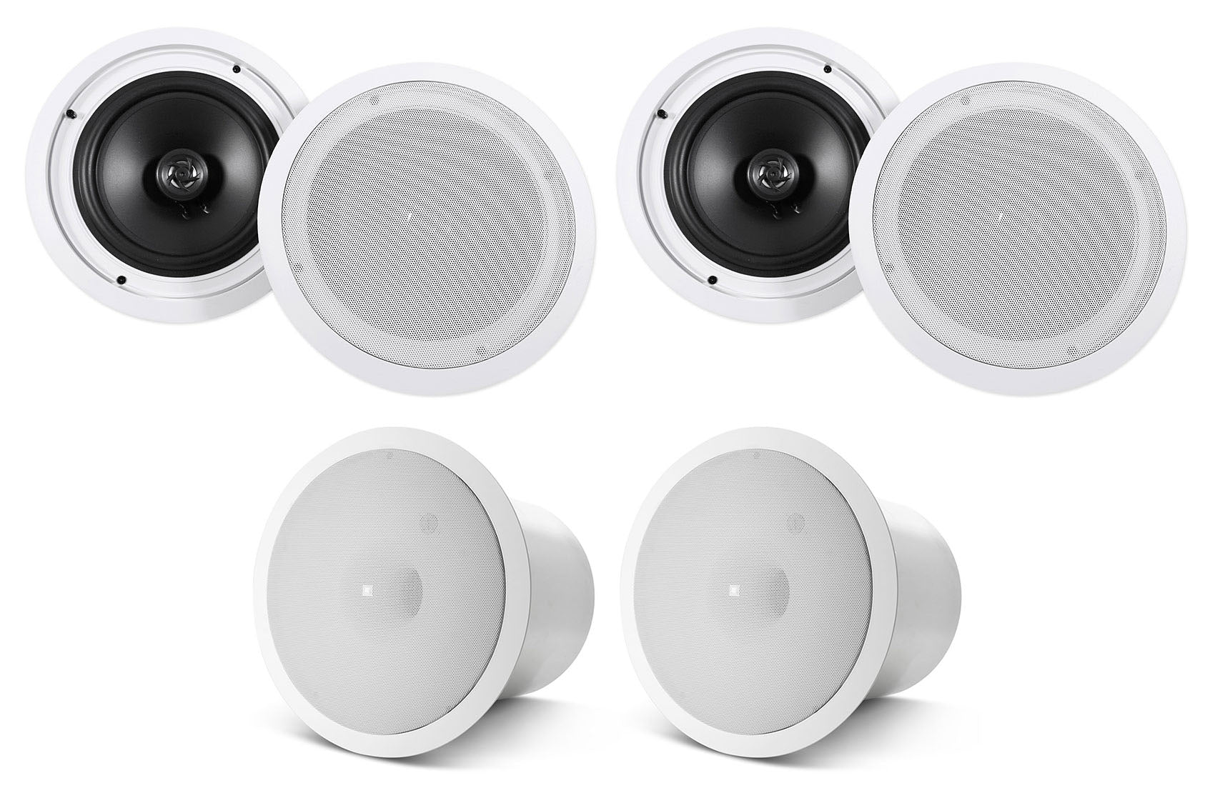 HC85 White 4-Pack + CONTROL 19CS In‑Ceiling Subwoofers Bundle