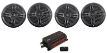 JVC KS-DR2104DBT 600w 4-Channel ATV/UTV Amplifier+(4) Rockville 6.5" Speakers