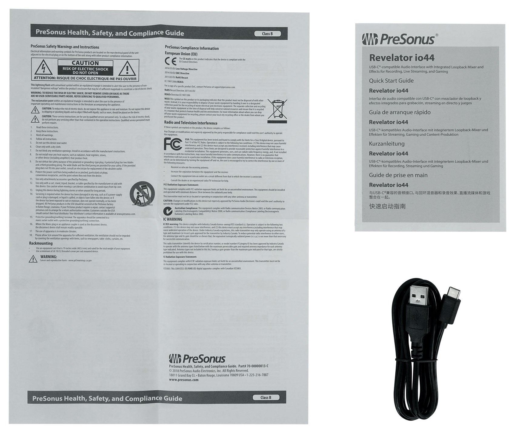 Presonus Revelator io44 USB Audio Recording Interface Mixer/Effects+Headphones