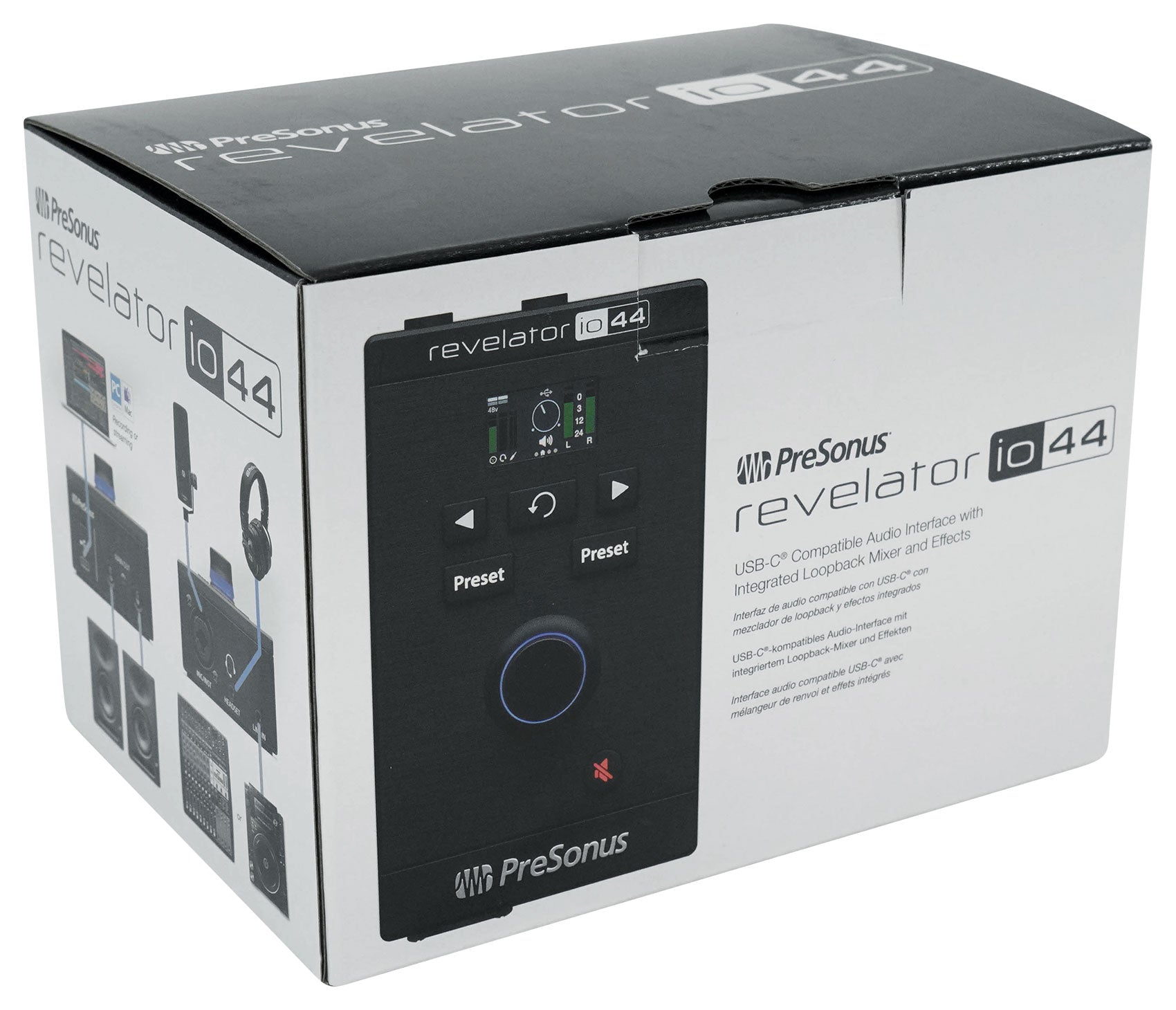 Presonus Revelator io44 USB Audio Recording Interface Mixer/Effects+Headphones