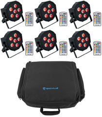 BATTERY PAR 6RF Lights 6-Pack + RLBP6 Backpack Bundle