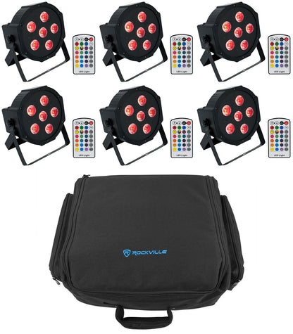 BATTERY PAR 6RF Lights 6-Pack + RLBP6 Backpack Bundle