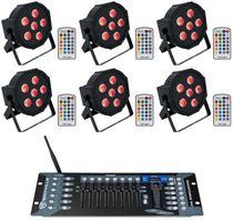 Battery Par 6RF 6-Pack + ROCKFORCE W2 Controller Bundle