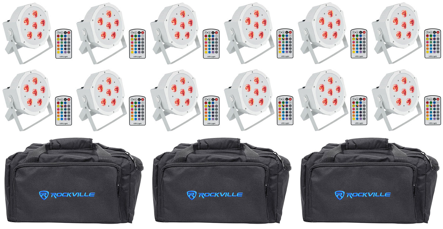 Battery Par 6RF White 12-Pack + RLB80 Lighting Bags Bundle