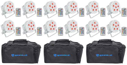 Battery Par 6RF White 12-Pack + RLB80 Lighting Bags Bundle