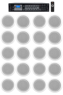 CC65T White 20-Pack + RCS350-6 6-Zone 350W Amp Bundle