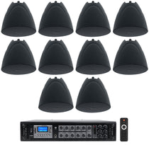 PEN-525T Black 10-Pack + RCS350-6 6-Zone 350W Amp Bundle