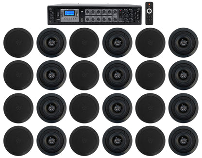 CC525T Black 24-Pack + RCS350-6 6-Zone 350W Amp Bundle
