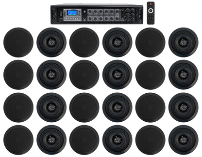 CC525T Black 24-Pack + RCS350-6 6-Zone 350W Amp Bundle