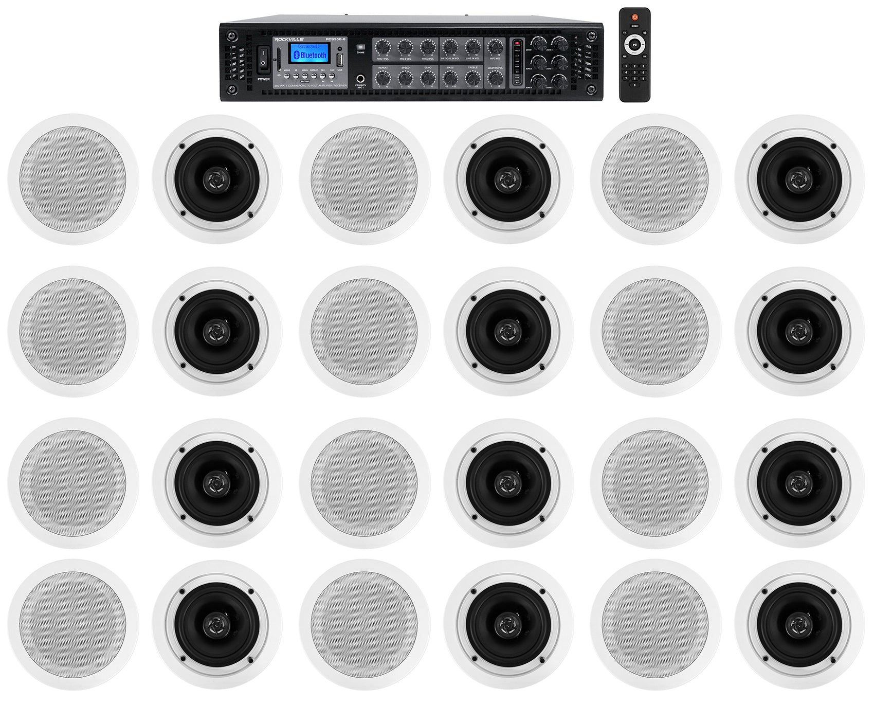 CC525T White 24-Pack + RCS350-6 6-Zone 350W Amp Bundle