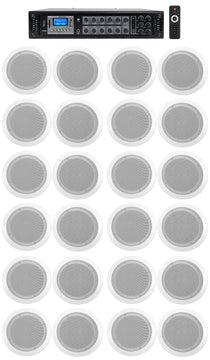 CC65T White 24-Pack + RCS350-6 6-Zone 350W Amp Bundle