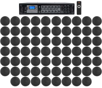 CCL5T Black 68-Pack + RCS350-6 6-Zone 350W Amp Bundle