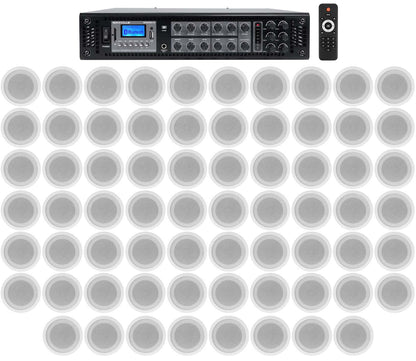 CCL5T White 68-Pack + RCS350-6 Amplifier Bundle