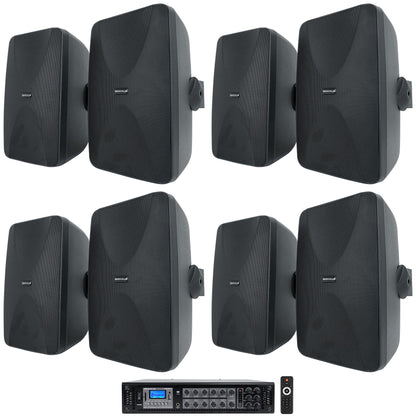WET-6525 Black 8-Pack + RCS350-6 Amplifier Bundle