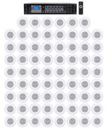 RCS350-6 6-Zone 350W Amp + JBL CSS8008 White 70-Pack Bundle