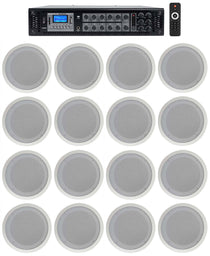 CC80T White 16-Pack + RCS350-6 6-Zone 350W Amp Bundle