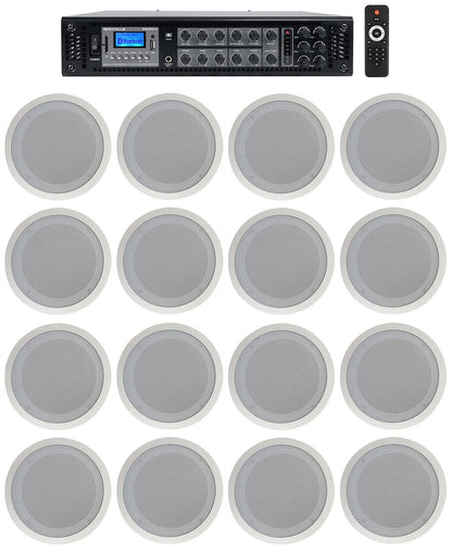 CC80T White 16-Pack + RCS350-6 6-Zone 350W Amp Bundle