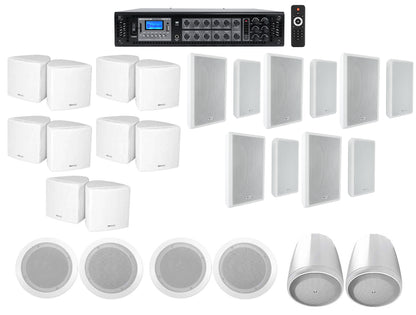 CC65T White 4-Pack + CC65T White 4-Pack + Cube 3.5" White 10-Pack + RockSlim 5.25" White 10-Pack + JBL Control 65P/T White Bundle