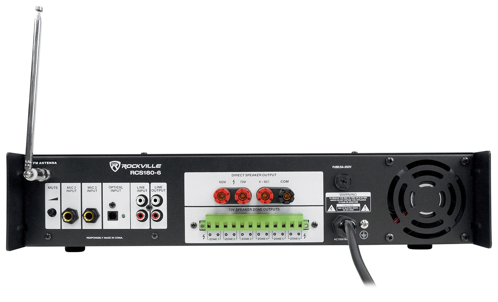 C50PACK Black + 8124 8-Pack + RCS180-6 6-Zone 180W Amp Bundle