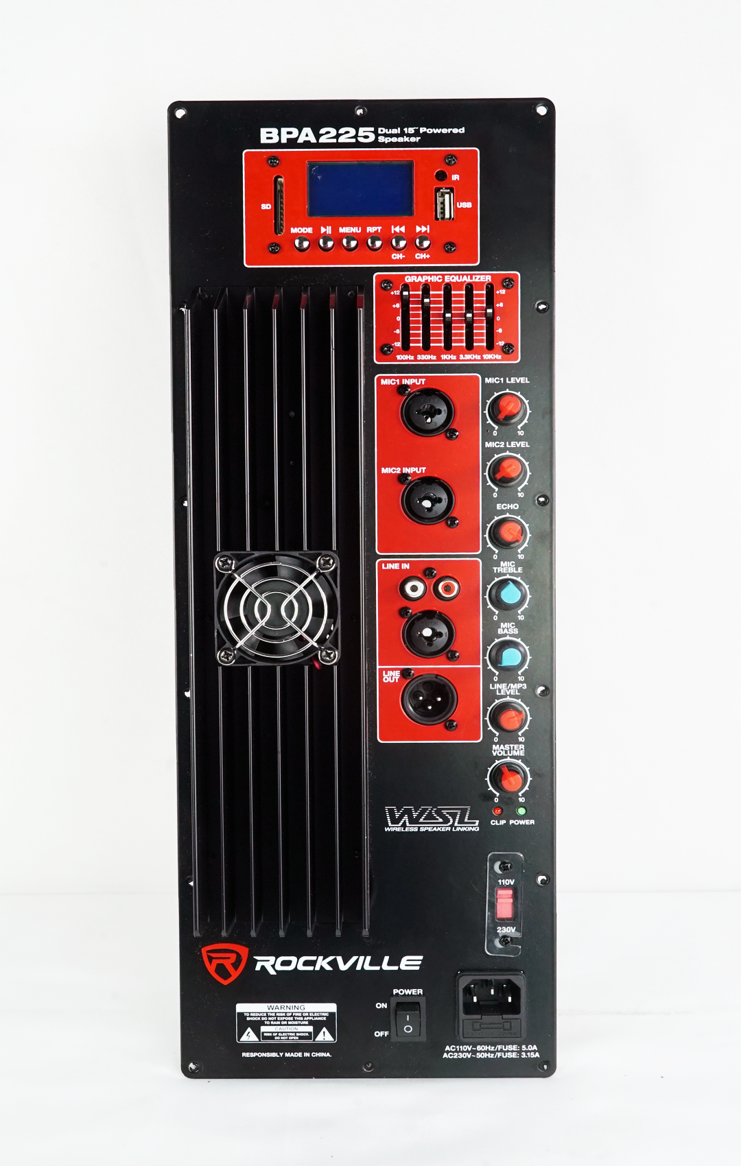375 W RMS Pro Audio Powered Speaker Amplifier Plate Module with XLR EQ