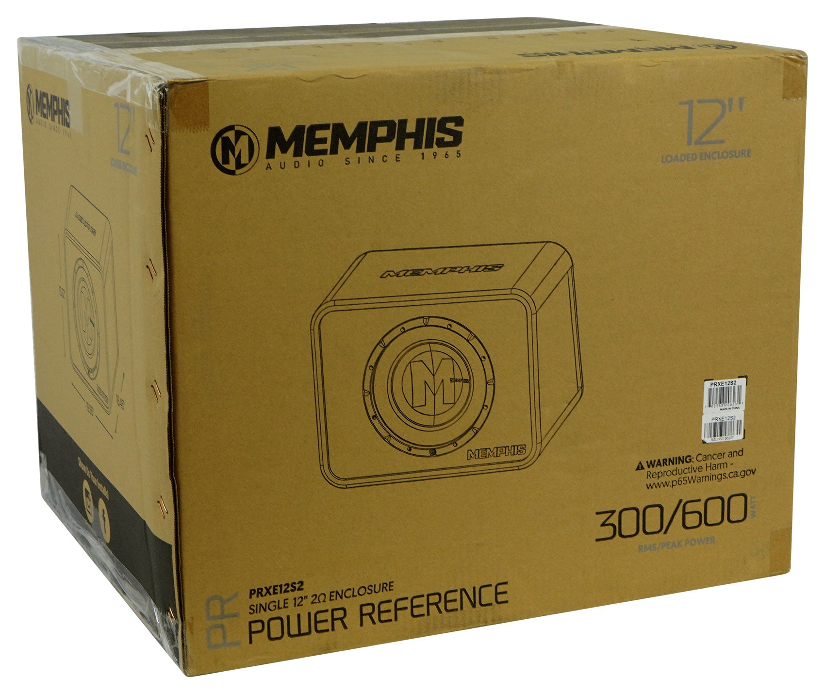 Memphis Audio PRXE12S2 600w 12" Subwoofer+Sub Box Enclosure+Amplifier+Amp Kit