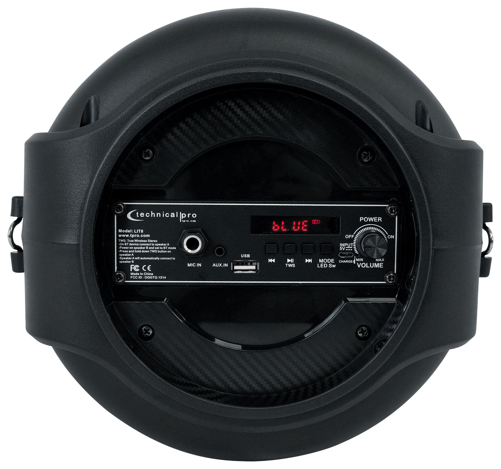 Technical Pro LIT8 Portable Bluetooth Karaoke Machine System w LED+Tablet Stand