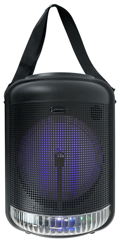 Technical Pro LIT8 Portable Bluetooth Karaoke Machine System w LED+Tablet Stand