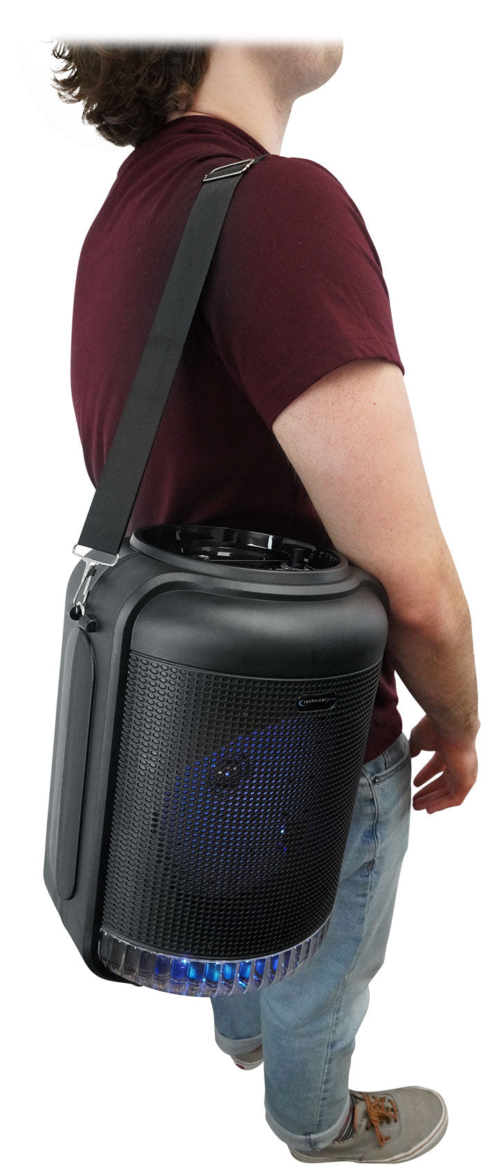 Technical Pro LIT8 Portable Bluetooth Karaoke Machine System w LED+Tablet Stand