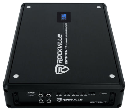 KRYPTON T1 Car Amplifier + 4 AWG Amp Wiring Kit Bundle