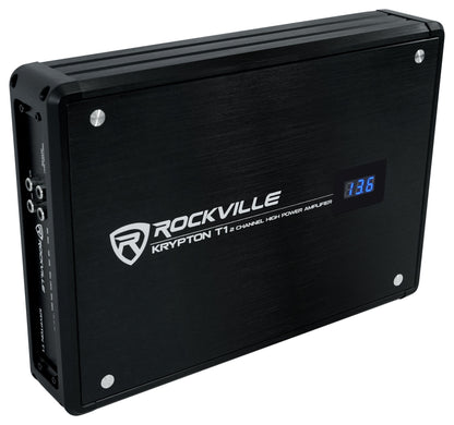 KRYPTON T1 Car Amplifier + 4 AWG Amp Wiring Kit Bundle