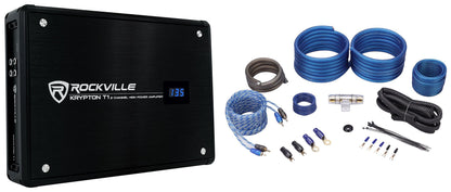 KRYPTON T1 Car Amplifier + 4 AWG Amp Wiring Kit Bundle