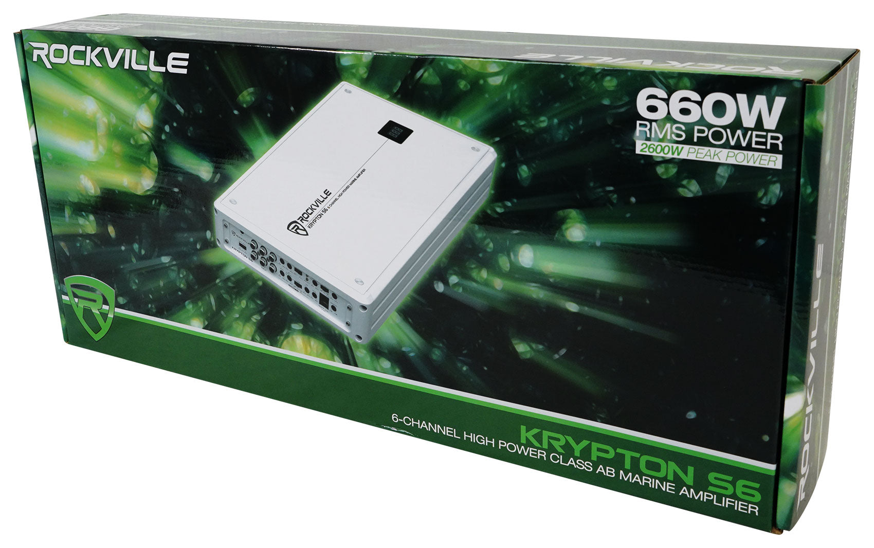 KRYPTON S6 Marine Amplifier + 4 AWG Kit + (2) 25' Marine RCA Bundle