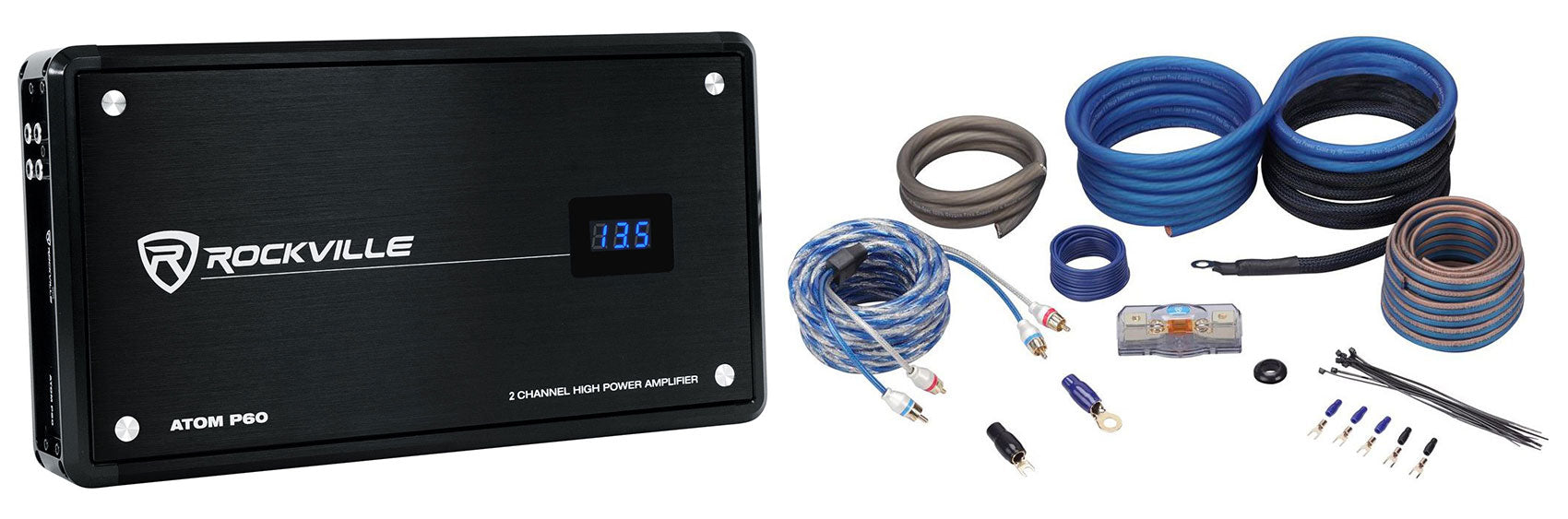 ATOM P60 + OFC 4 Gauge Amp Kit Bundle