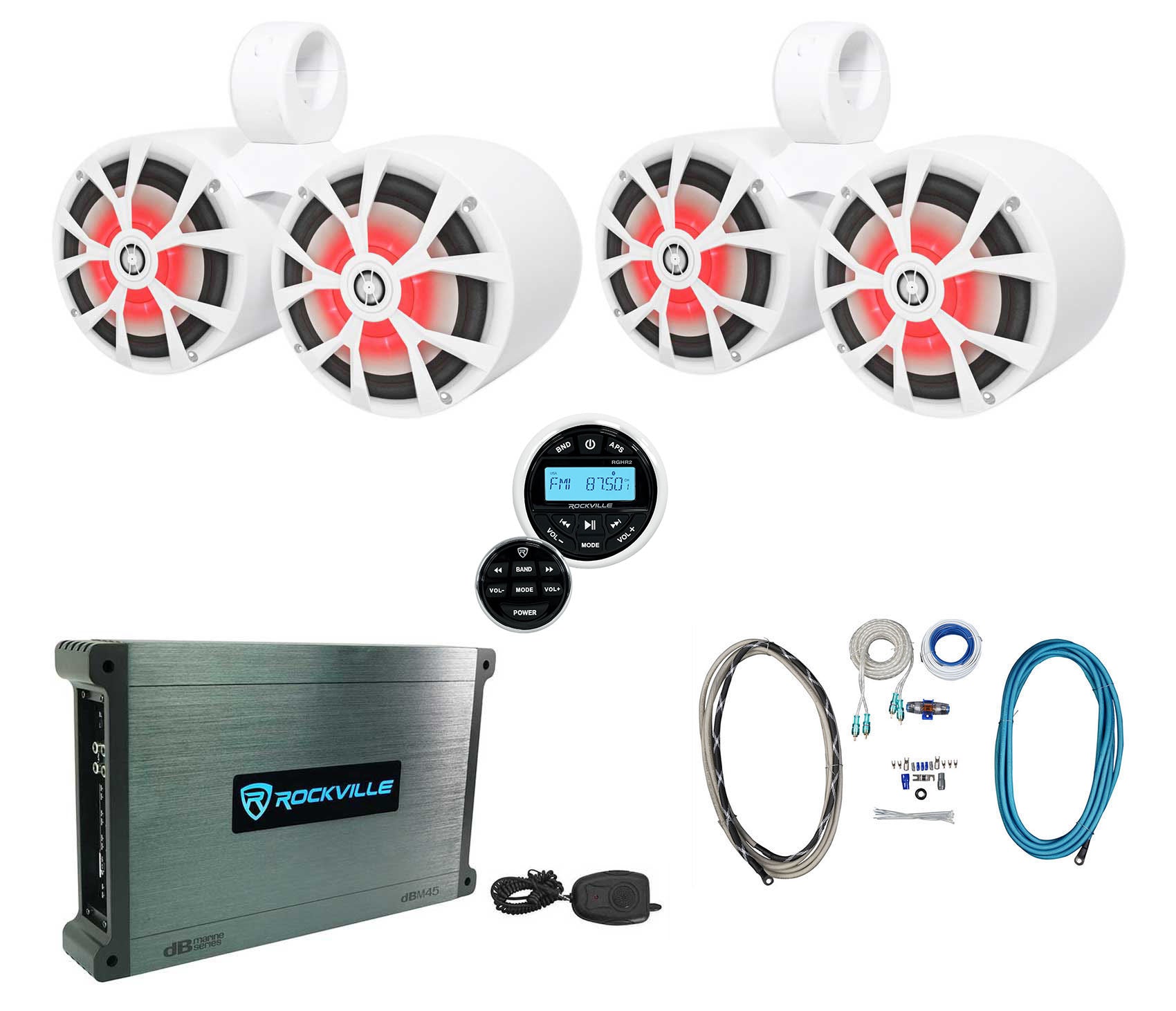 RKL80MW White 2-Pack + RGHR2 Receiver Bundle